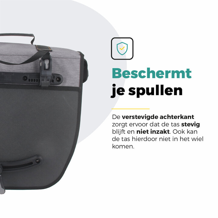 Voltano Enkele Fietstas Afgeschuind Links - Grijs - 22 Liter