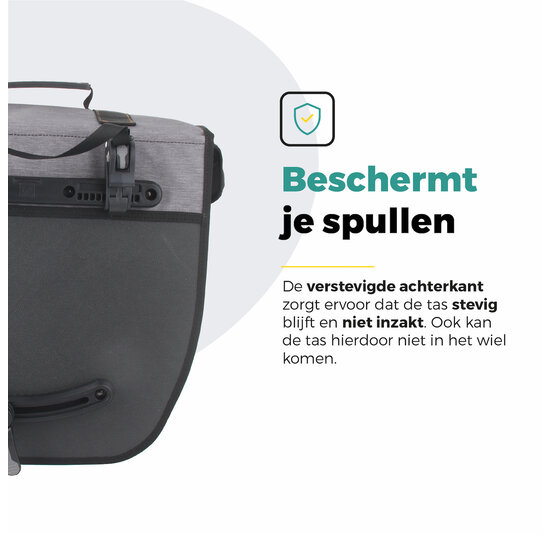 Voltano Enkele Fietstas Afgeschuind Links - Grijs - 22 Liter