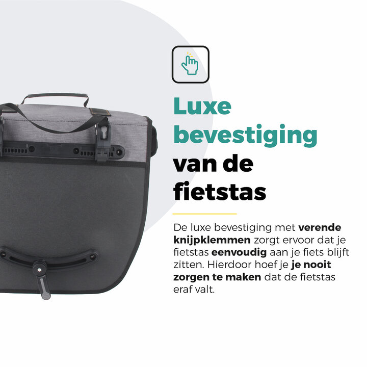 Voltano Enkele Fietstas Afgeschuind Links - Grijs - 22 Liter