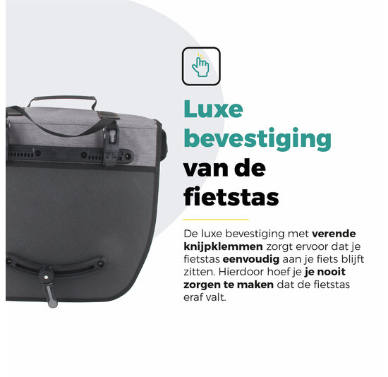 Voltano Enkele Fietstas Afgeschuind Links - Grijs - 22 Liter