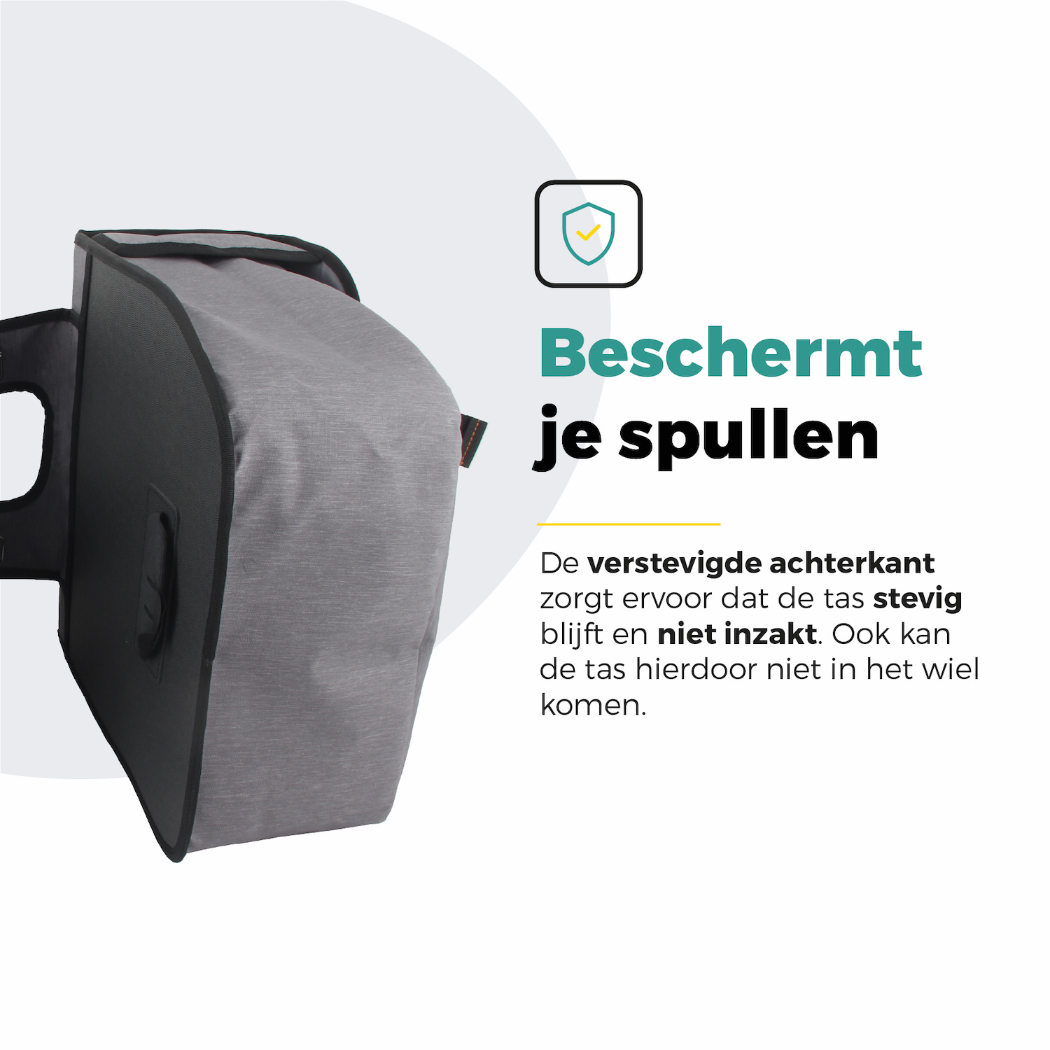 Voltano Dubbele Fietstas Premium Afgeschuind - Grijs - 44 Liter