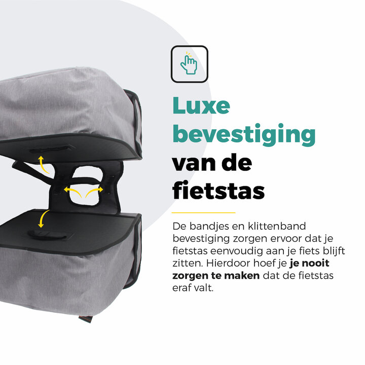 Voltano Dubbele Fietstas Premium Afgeschuind - Grijs - 44 Liter