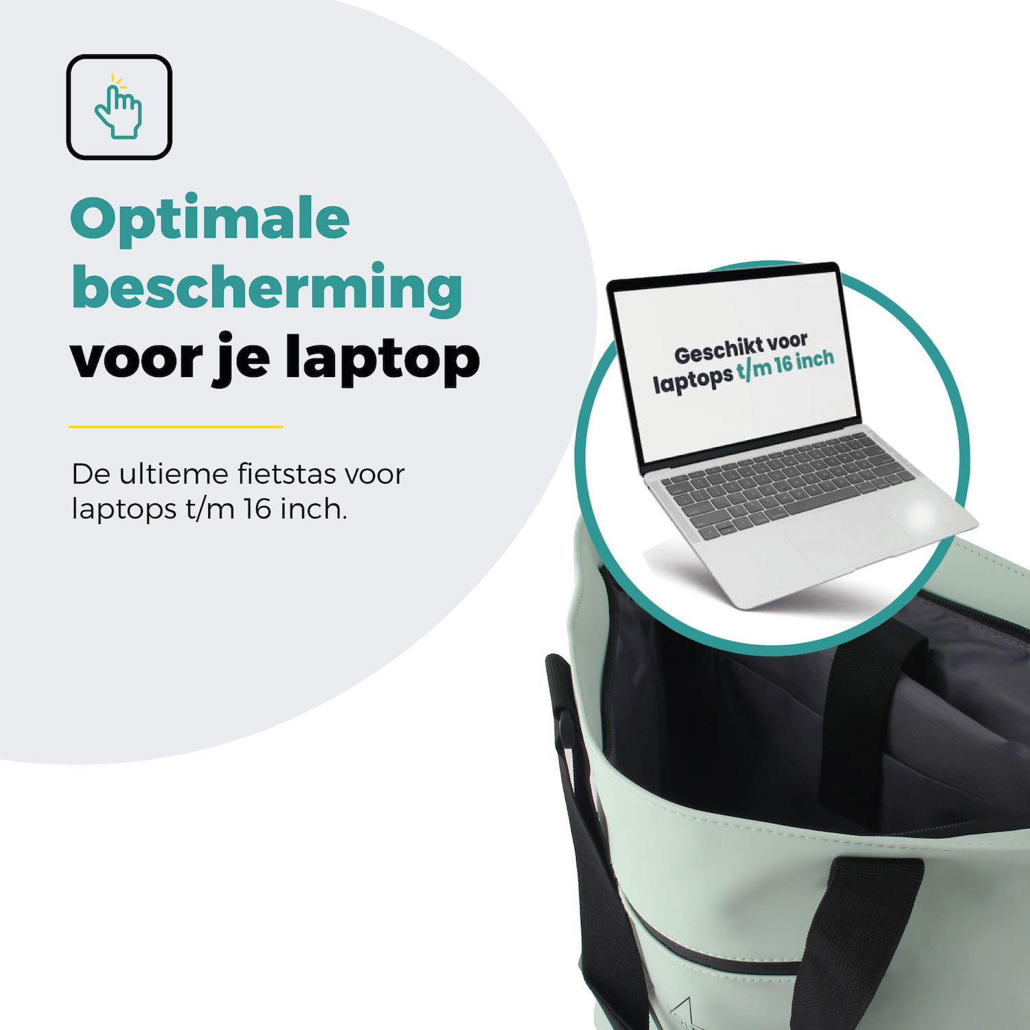 Voltano E-bike City Shopper - Mint Groen - 22 Liter