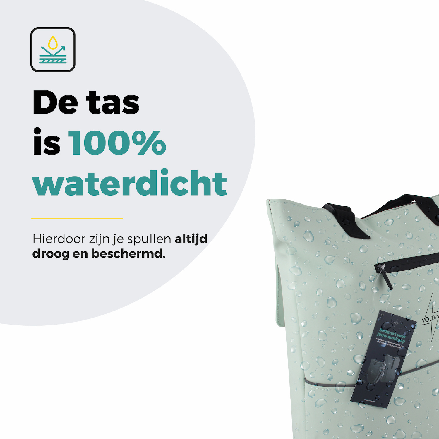 Voltano E-bike City Shopper - Mint Groen - 22 Liter