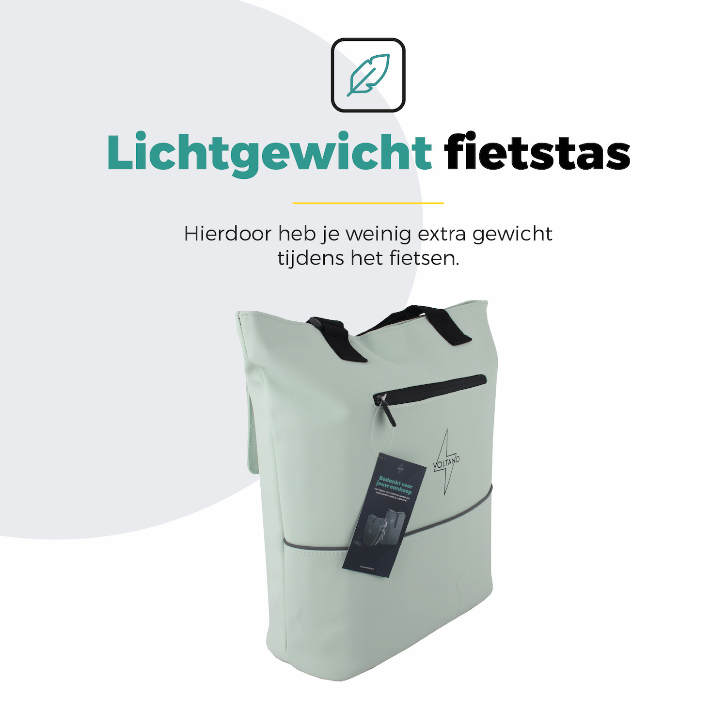 Voltano E-bike City Shopper - Mint Groen - 22 Liter