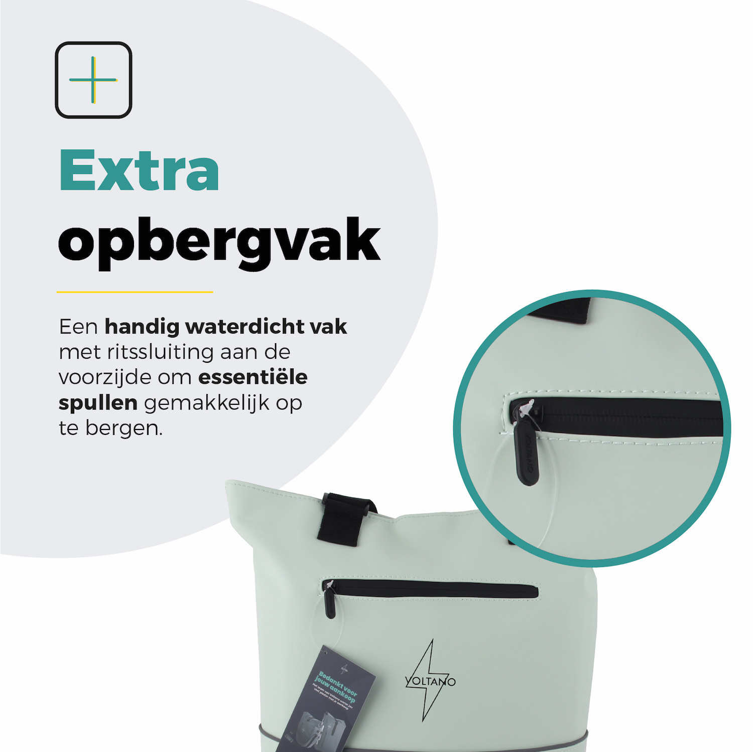 Voltano E-bike City Shopper - Mint Groen - 22 Liter