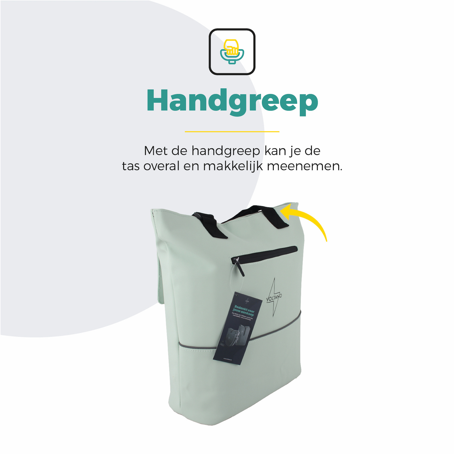 Voltano E-bike City Shopper - Mint Groen - 22 Liter