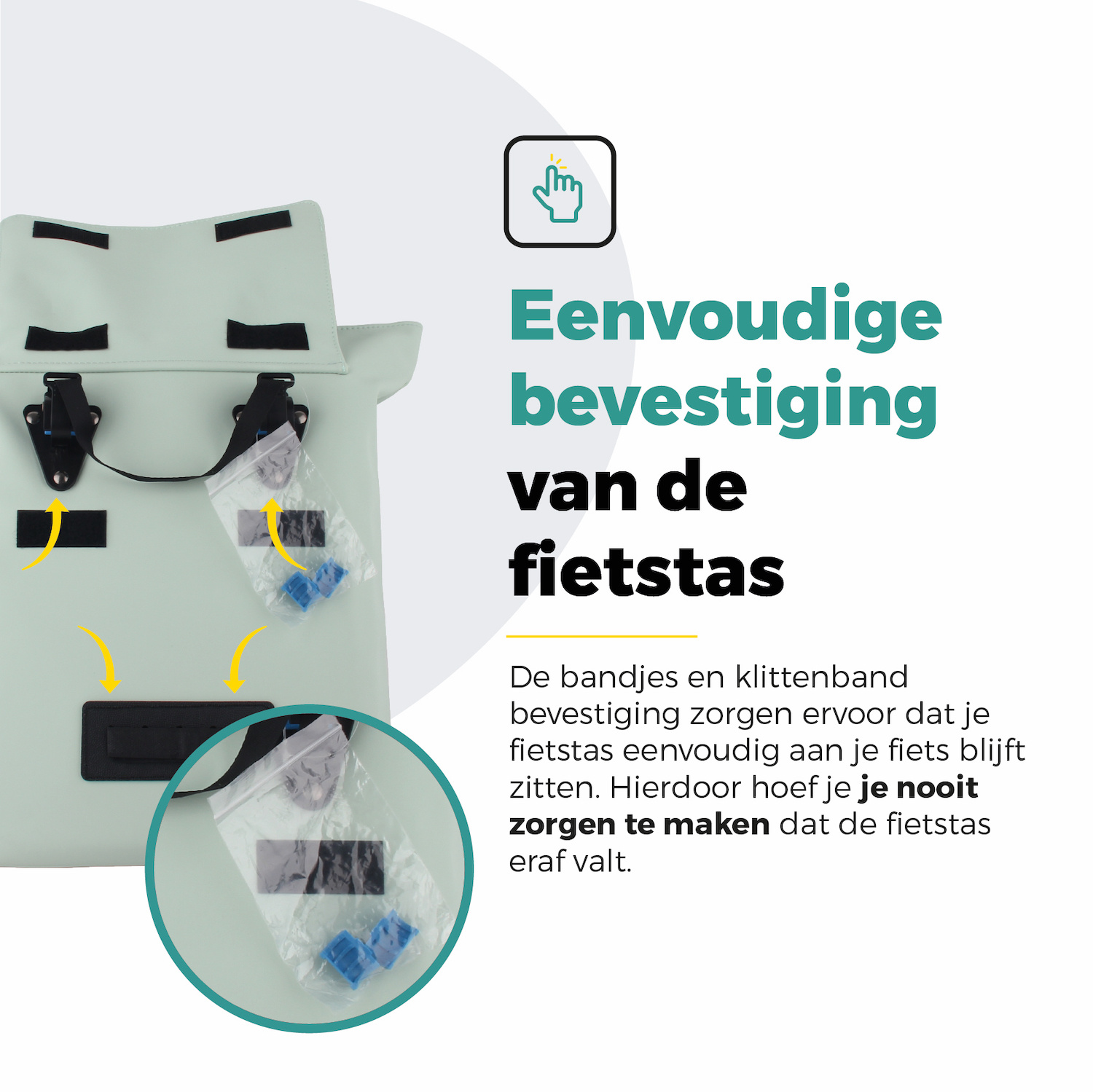 Voltano E-bike City Shopper - Mint Groen - 22 Liter