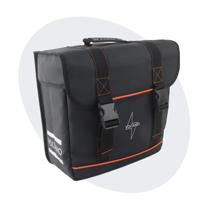 Voltano Enkele Fietstas Afgeschuind Rechts - Zwart - 22 Liter