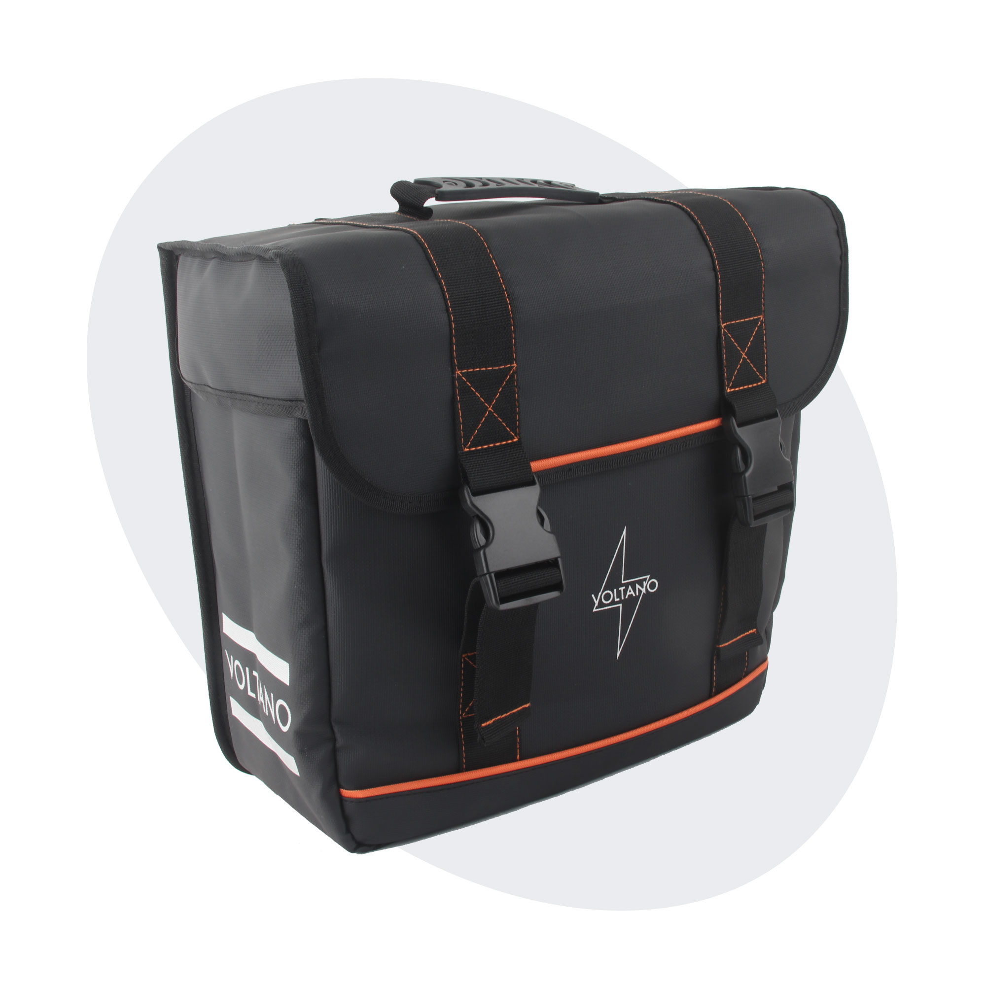Voltano Enkele Fietstas Afgeschuind Rechts - Zwart - 22 Liter