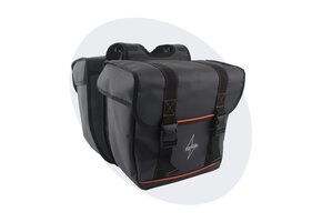 Voltano Dubbele Fietstas Premium Afgeschuind - Zwart