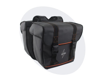 Voltano Dubbele Fietstas Premium Afgeschuind - Zwart