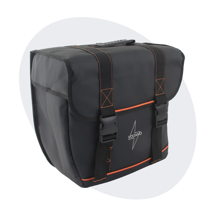 Voltano Enkele Fietstas Afgeschuind Links - Zwart - 22 Liter