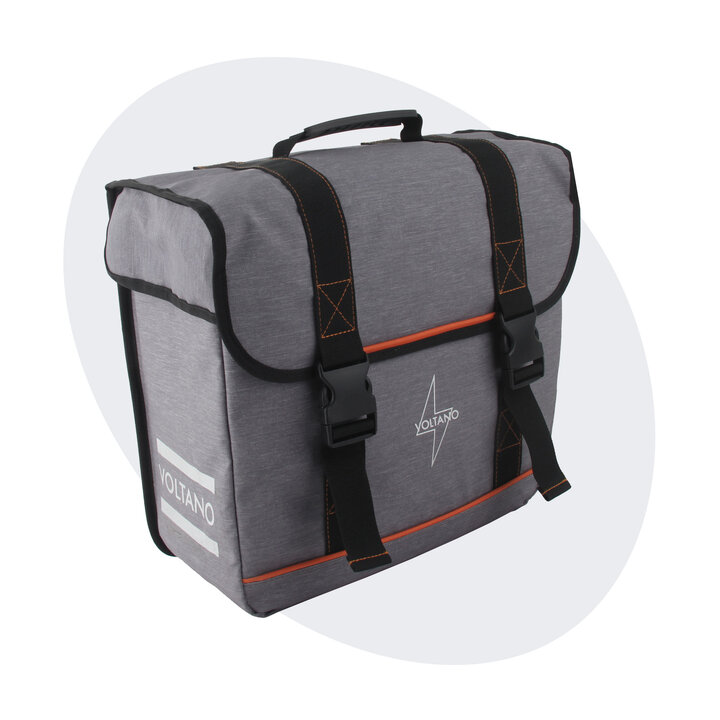 Voltano Enkele Fietstas Afgeschuind Rechts - Grijs - 22 Liter