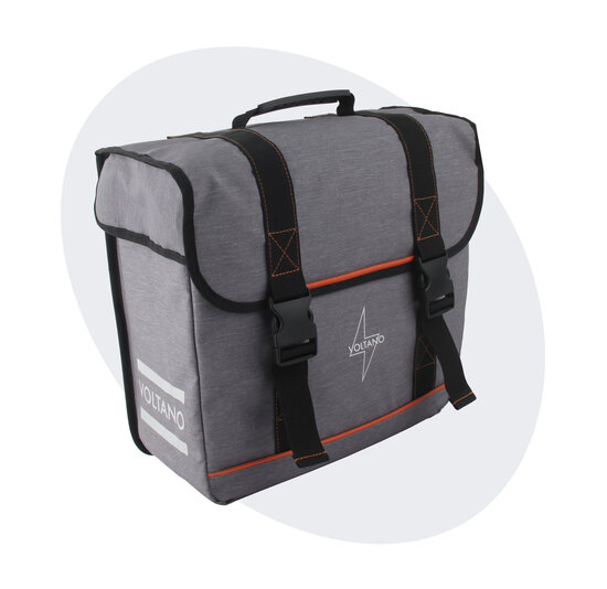 Voltano Enkele Fietstas Afgeschuind Rechts - Grijs - 22 Liter