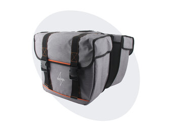 Voltano Dubbele Fietstas Premium Afgeschuind - Grijs