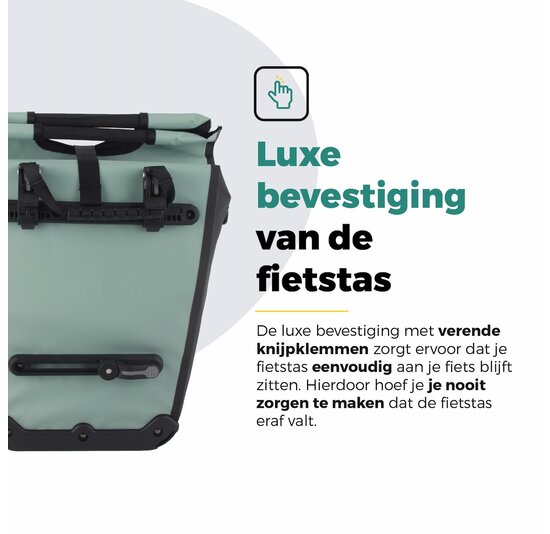 Voltano E-bike Shopper Fietstas - Mintgroen / Zwart - 27 Liter