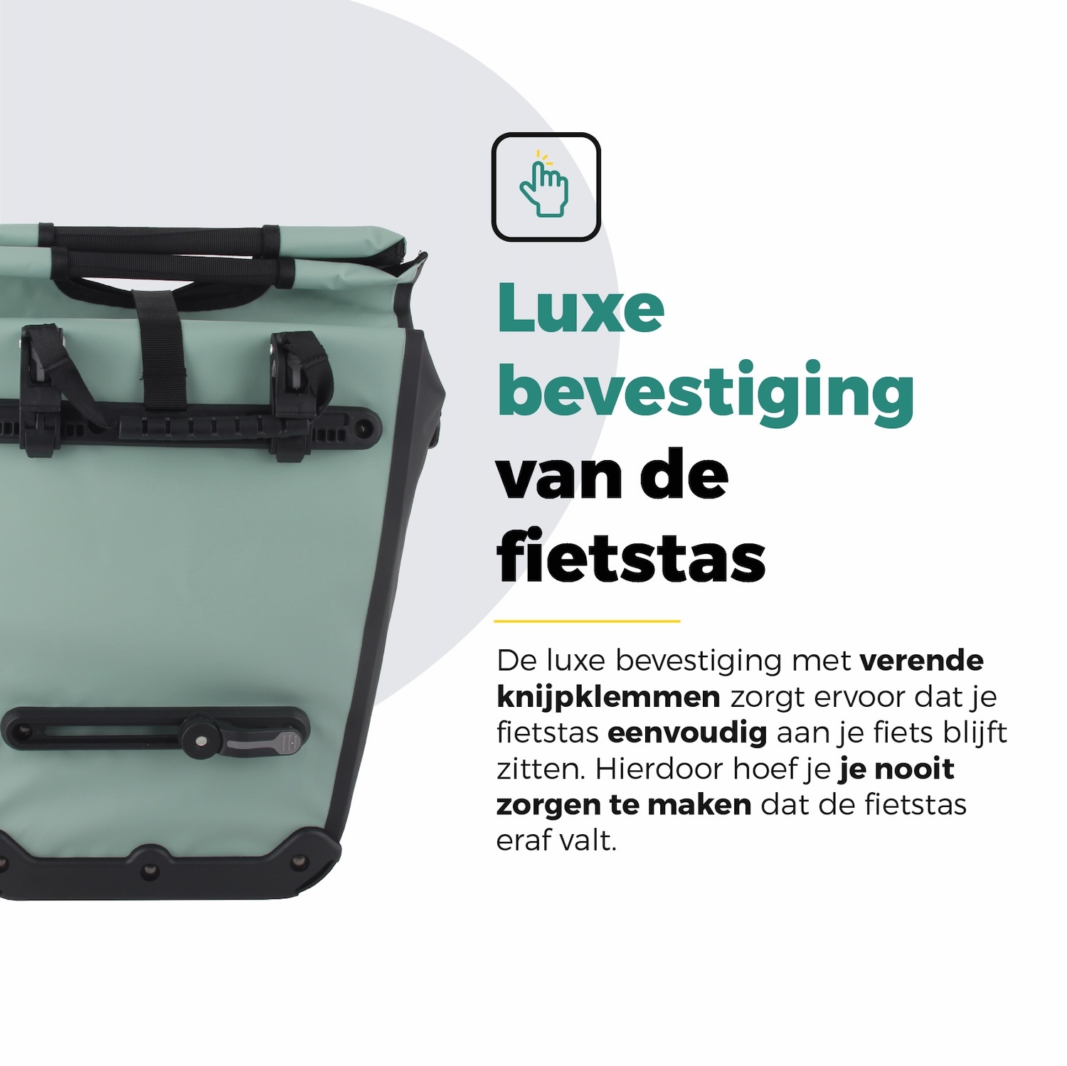 Voltano E-bike Shopper Fietstas - Mintgroen / Zwart - 27 Liter
