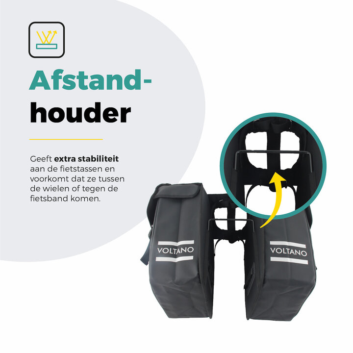 Voltano Afstandhouder Voor Dubbele Fietstas - Tas Niet Meer In Spaken - Zwart