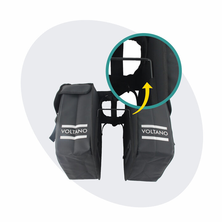 Voltano Afstandhouder Voor Dubbele Fietstas - Tas Niet Meer In Spaken - Zwart