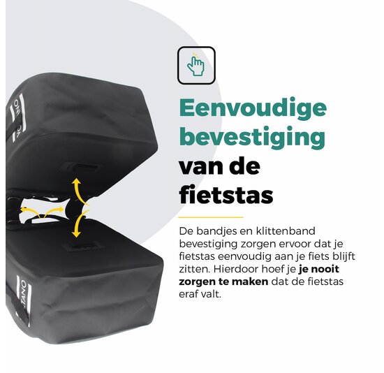 Voltano Dubbele Fietstas Rolltop Luxe E-bike - Zwart / Donkerblauw - 48 Liter - 100% Waterdicht