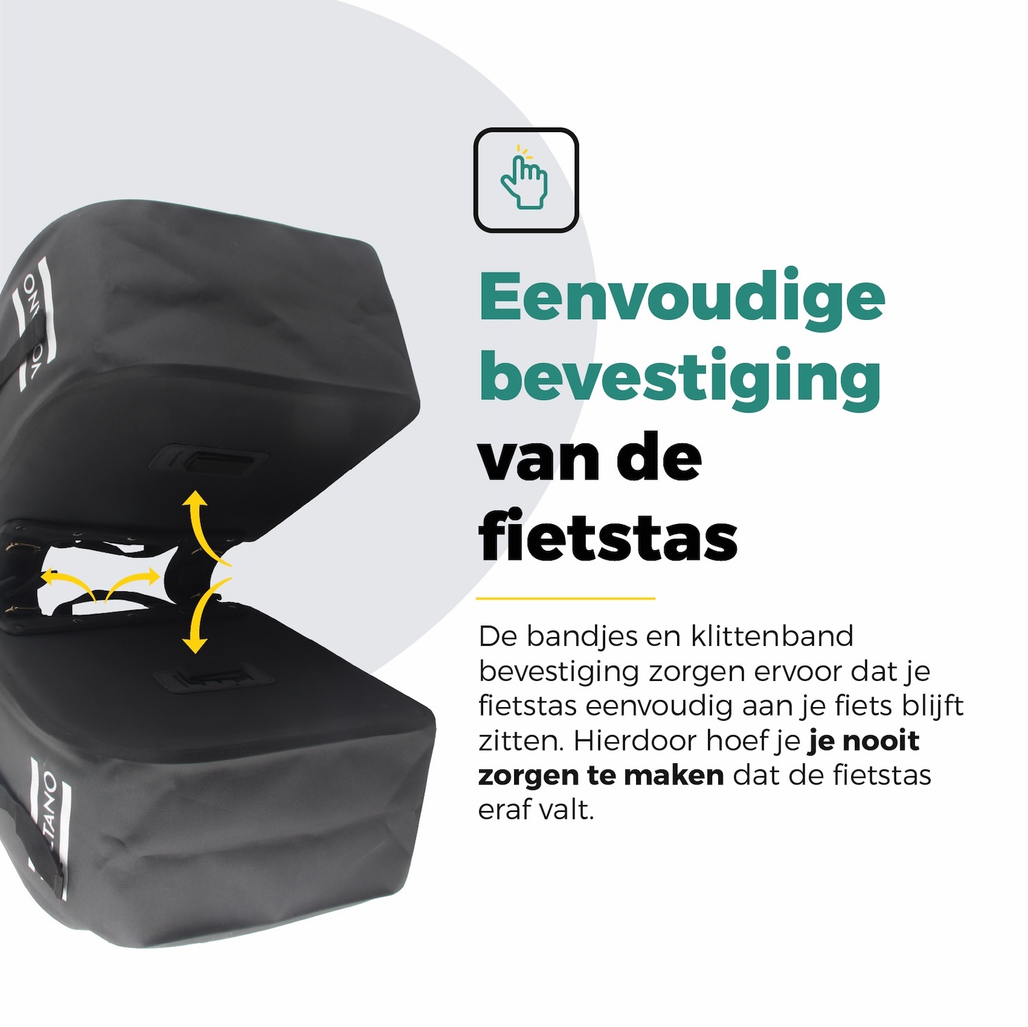 Voltano Dubbele Fietstas Rolltop Luxe E-bike - Zwart / Donkerblauw - 48 Liter - 100% Waterdicht