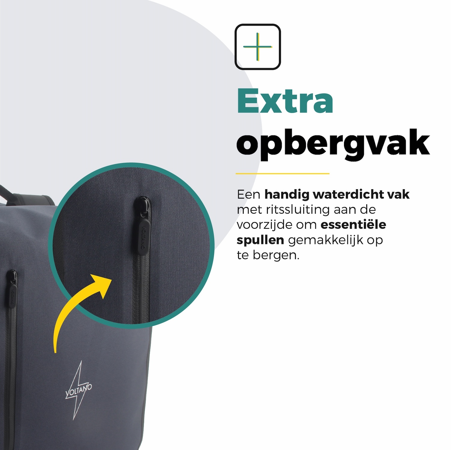 Voltano Dubbele Fietstas Rolltop Luxe E-bike - Zwart / Donkerblauw - 48 Liter - 100% Waterdicht