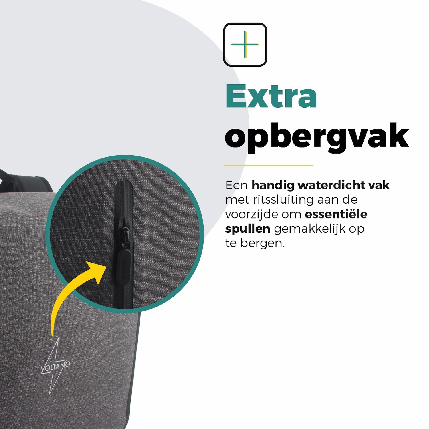 Voltano Dubbele Fietstas Rolltop Luxe E-bike - Zwart / Grijs - 48 Liter - 100% Waterdicht