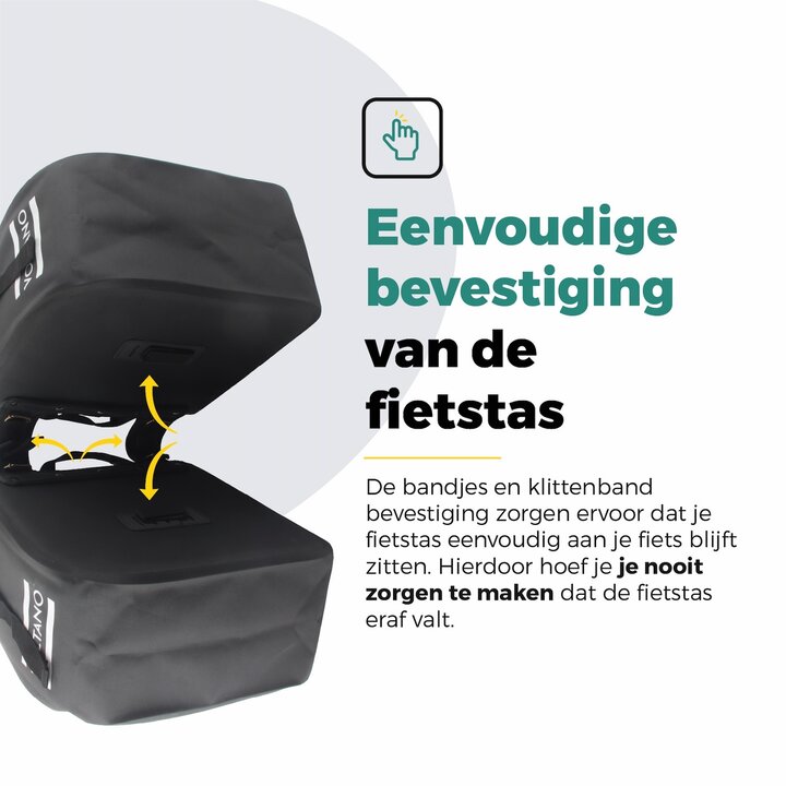 Voltano Dubbele Fietstas Rolltop Luxe E-bike - Zwart / Grijs - 48 Liter - 100% Waterdicht