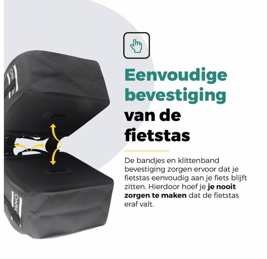 Voltano Dubbele Fietstas Rolltop Luxe E-bike - Zwart / Grijs - 48 Liter - 100% Waterdicht