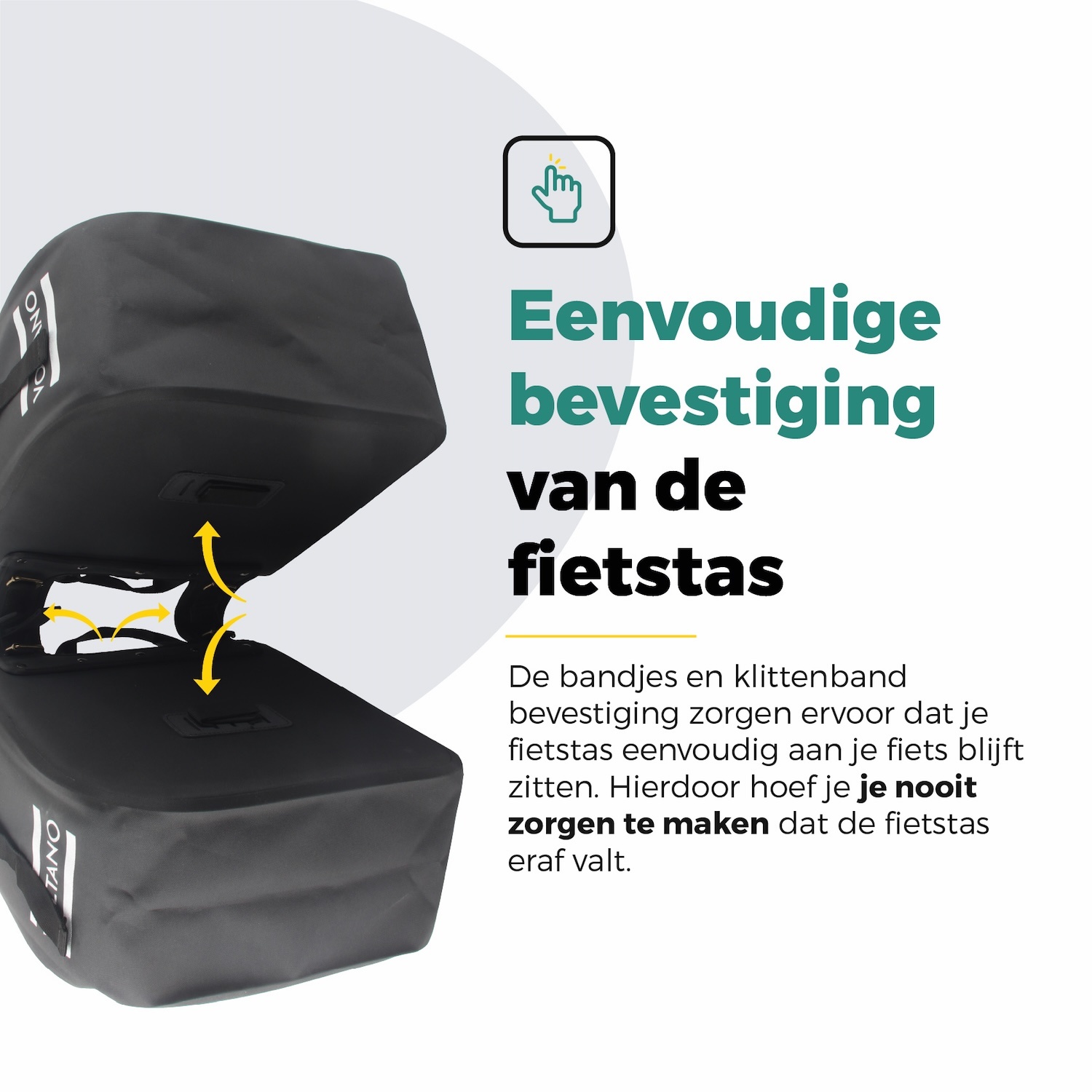 Voltano Dubbele Fietstas Rolltop Luxe E-bike - Zwart / Grijs - 48 Liter - 100% Waterdicht