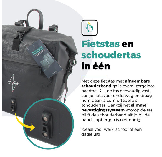 Voltano Enkele Fietstas Set E-bike - Zwart - 46 Liter