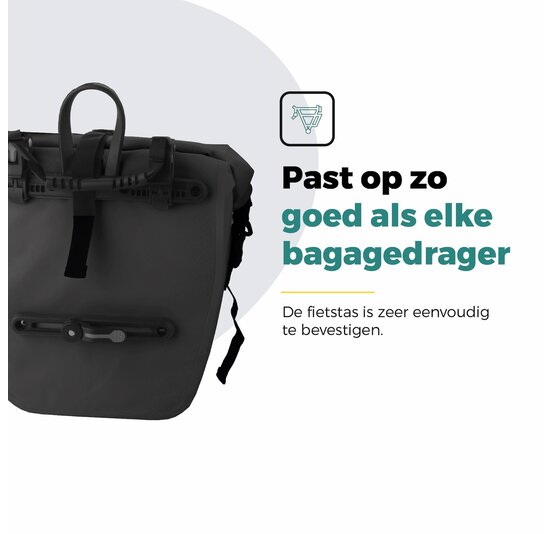 Voltano Enkele Fietstas Set E-bike - Zwart - 46 Liter