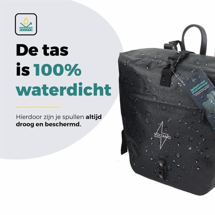 Voltano Enkele Fietstas Set E-bike - Zwart - 46 Liter