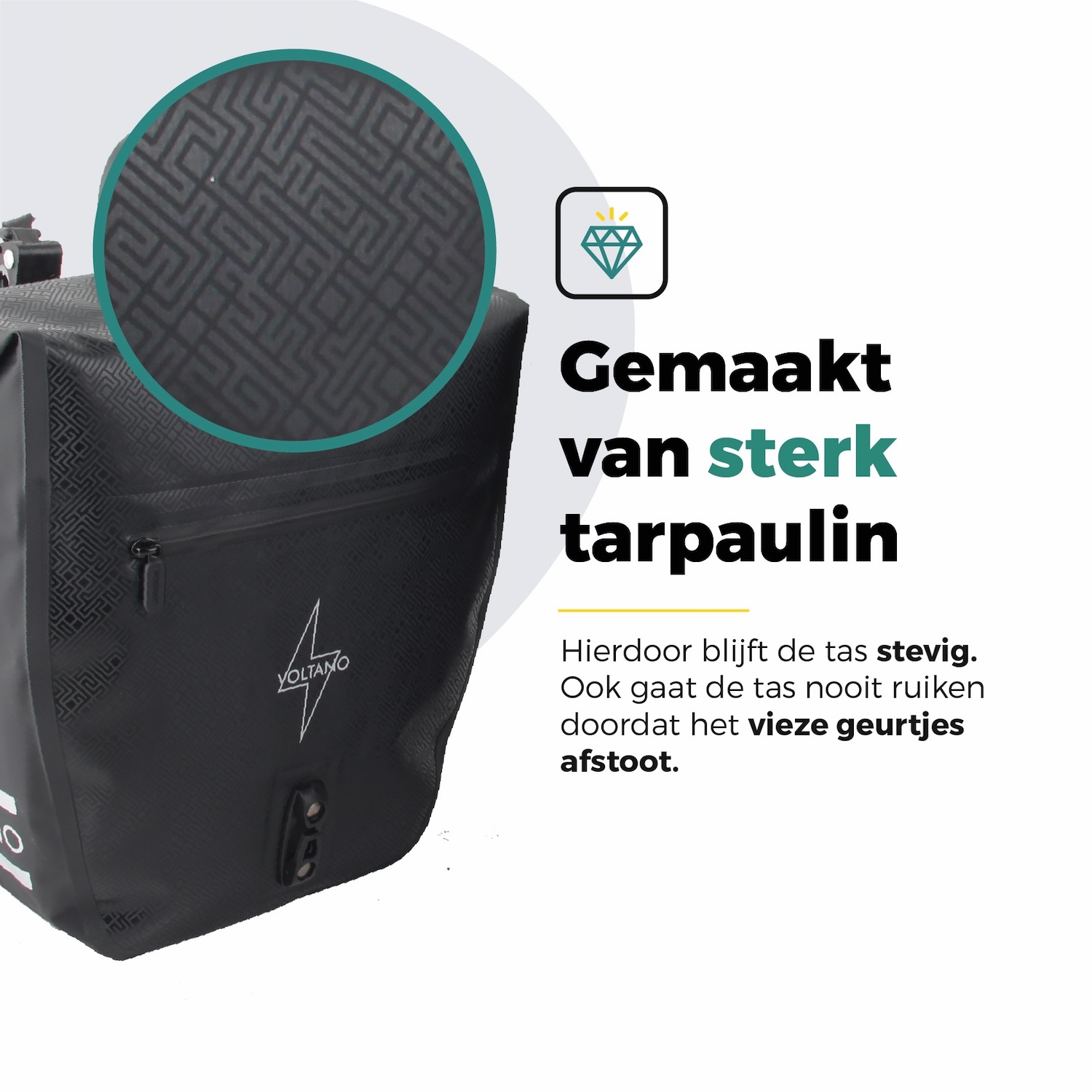 Voltano Enkele Fietstas Set E-bike - Zwart - 46 Liter