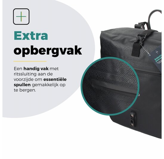 Voltano Enkele Fietstas Set E-bike - Zwart - 46 Liter