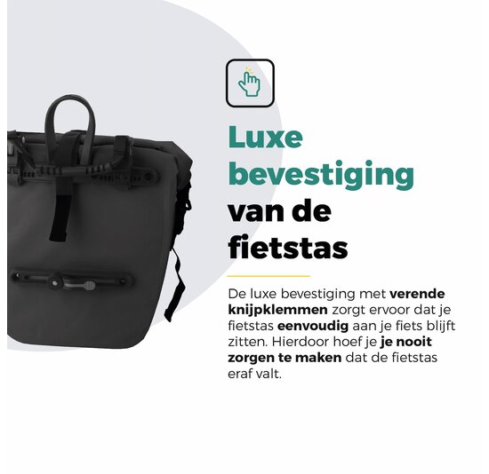 Voltano Enkele Fietstas Set E-bike - Zwart - 46 Liter