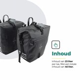 Voltano Enkele Fietstas Set E-bike - Zwart - 46 Liter