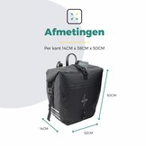 Voltano Enkele Fietstas Set E-bike - Zwart - 46 Liter