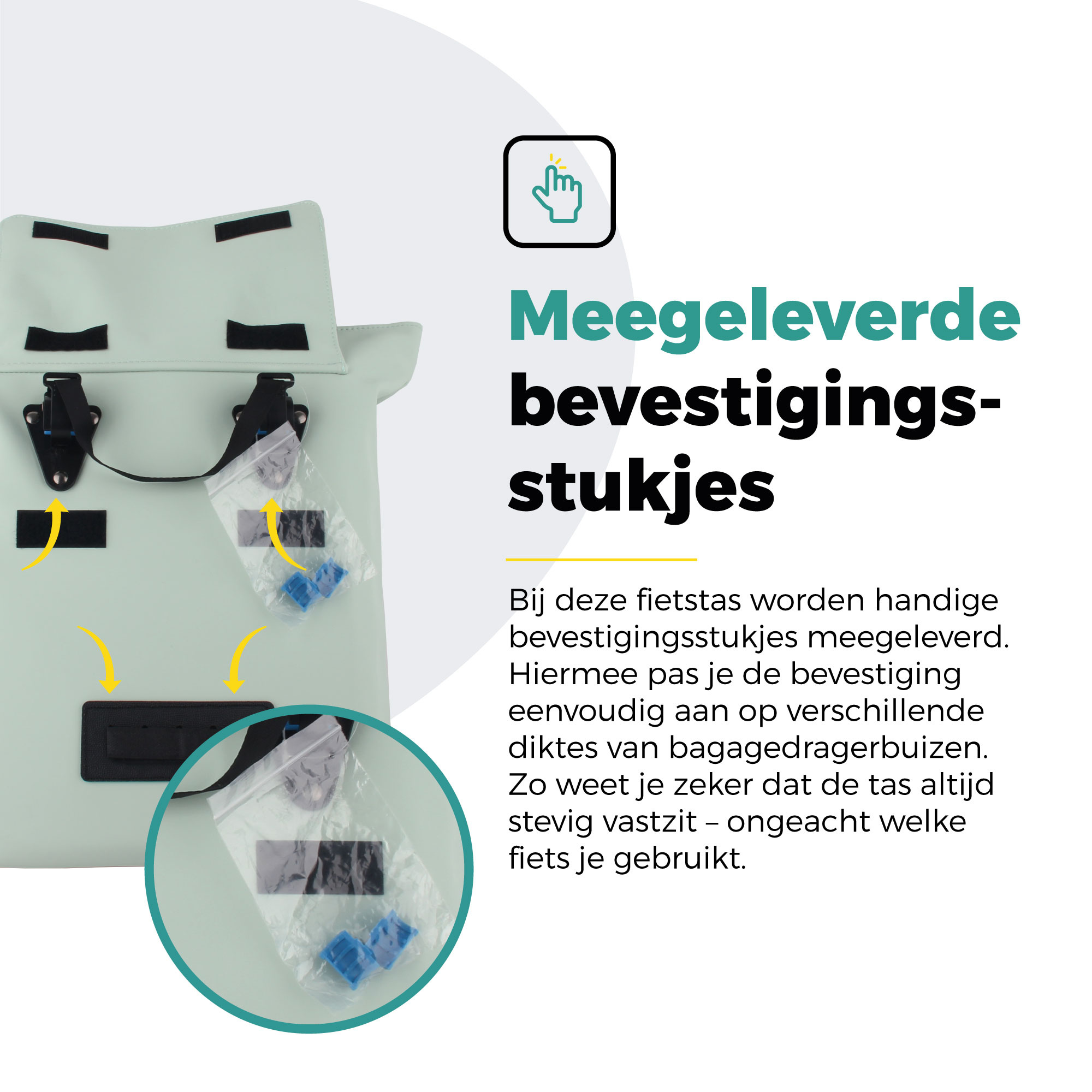 Voltano E-bike City Shopper - Mint Groen - 22 Liter