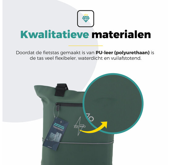 Voltano E-bike City Shopper - Olijf Groen - 22 Liter