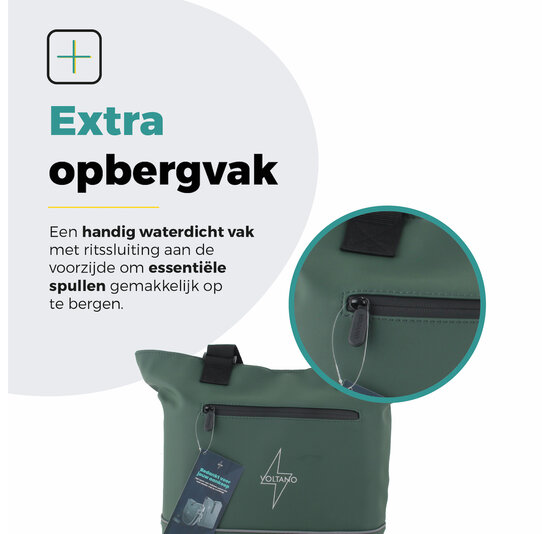Voltano E-bike City Shopper - Olijf Groen - 22 Liter