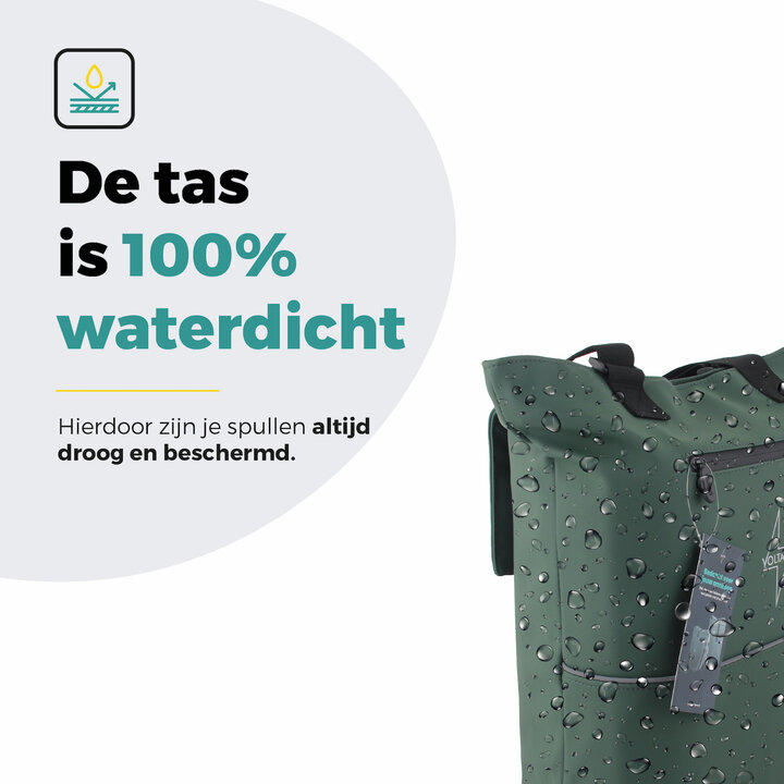 Voltano E-bike City Shopper - Olijf Groen - 22 Liter