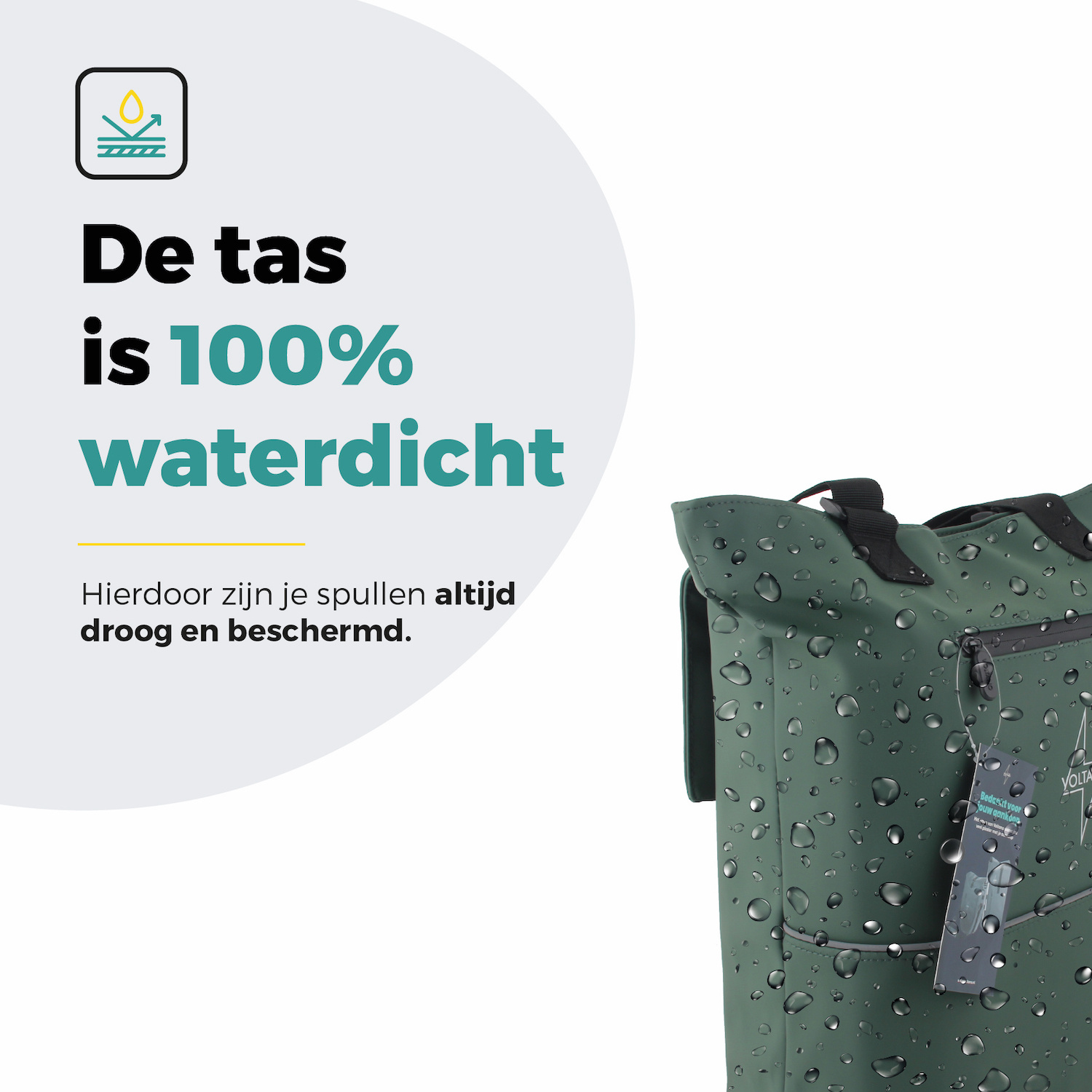 Voltano E-bike City Shopper - Olijf Groen - 22 Liter