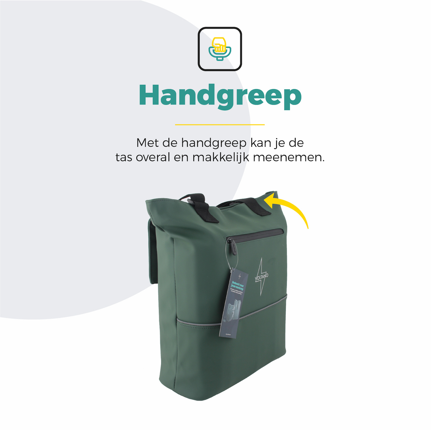 Voltano E-bike City Shopper - Olijf Groen - 22 Liter