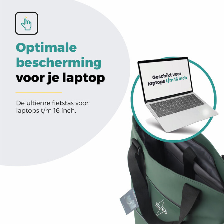 Voltano E-bike City Shopper - Olijf Groen - 22 Liter