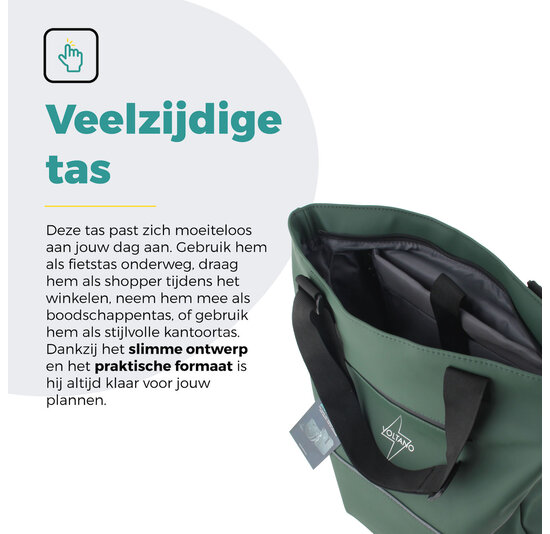 Voltano E-bike City Shopper - Olijf Groen - 22 Liter