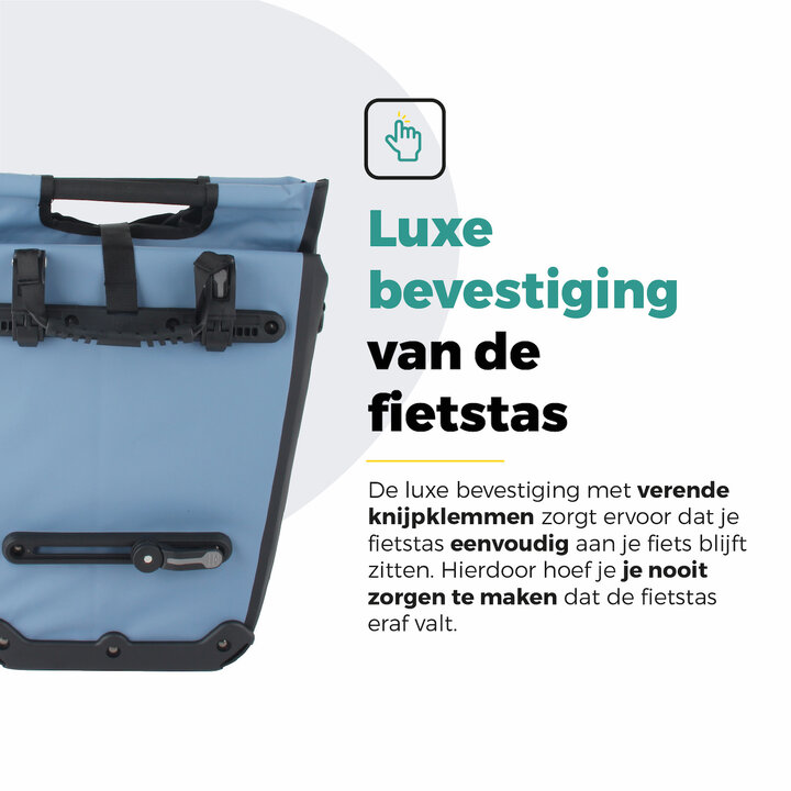 Voltano E-bike Shopper Fietstas - Ice Blauw / Zwart - 27 Liter