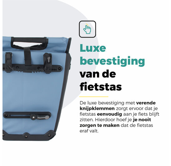 Voltano E-bike Shopper Fietstas - Ice Blauw / Zwart - 27 Liter