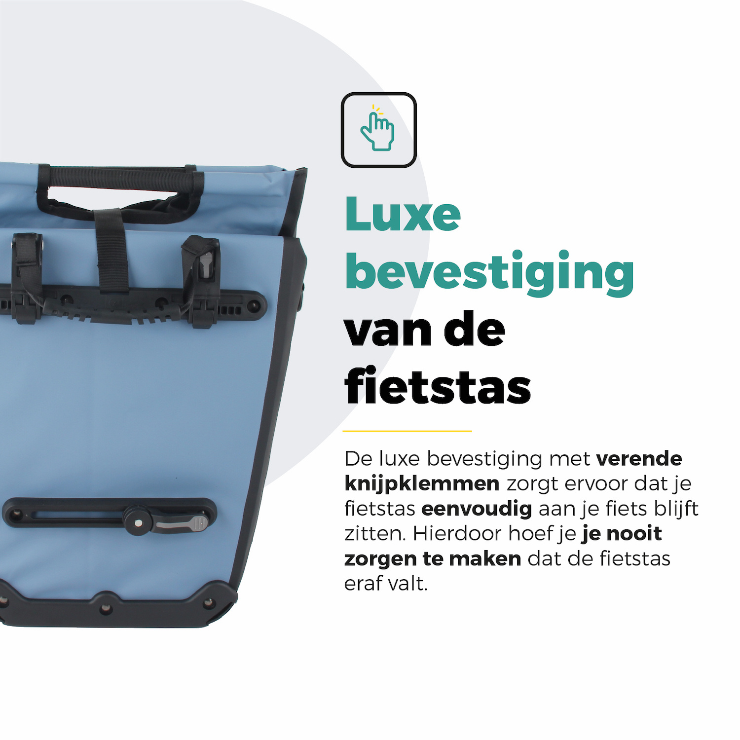 Voltano E-bike Shopper Fietstas - Ice Blauw / Zwart - 27 Liter